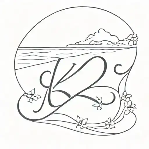 jk initial beach image he tattoo design idea
