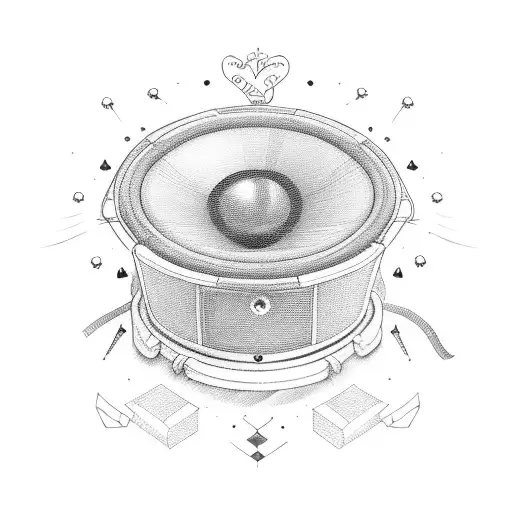 loud speaker and love tattoo design idea