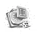 loud speaker and love and poker tattoo design idea
