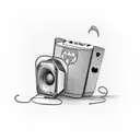 loud speaker and love and poker tattoo design idea