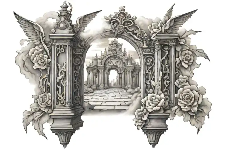 heaven gates tattoo design idea