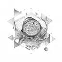 reloj y paloma tattoo design idea