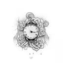 reloj y paloma tattoo design idea