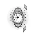 reloj y paloma tattoo design idea