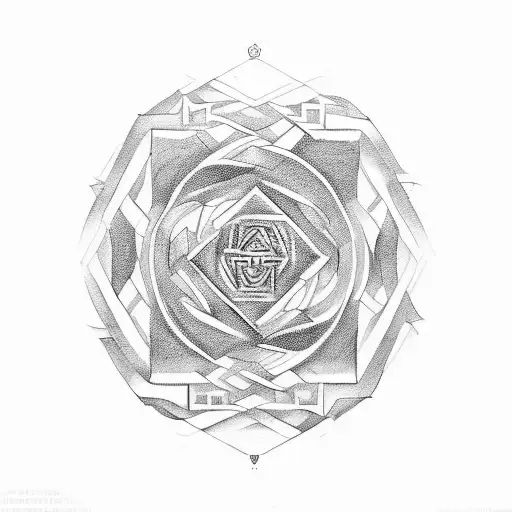 An intricate labyrinth with the words 'know thyself' tattoo design idea