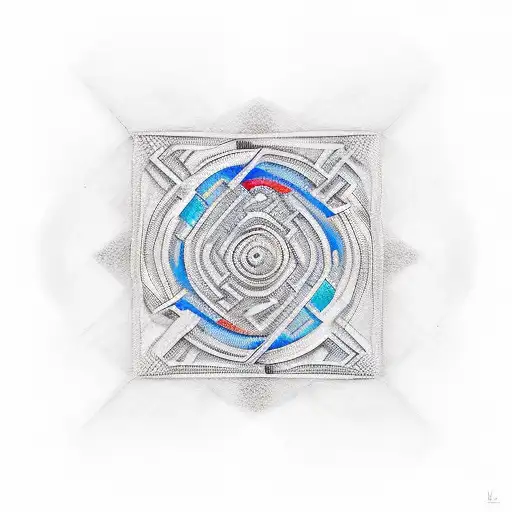 An intricate labyrinth with the words 'know thyself' tattoo design idea