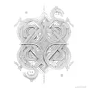 An intricate labyrinth using the words areté,  tattoo design idea