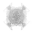 An intricate labyrinth using the words areté,  tattoo design idea