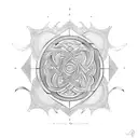 An intricate labyrinth using the words areté,  tattoo design idea