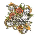 roshni name written inside representing your love you tattoo design idea