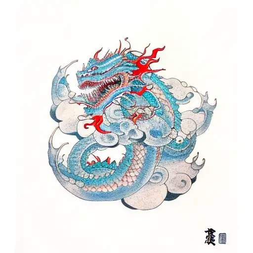 dragon leviathan tattoo design idea