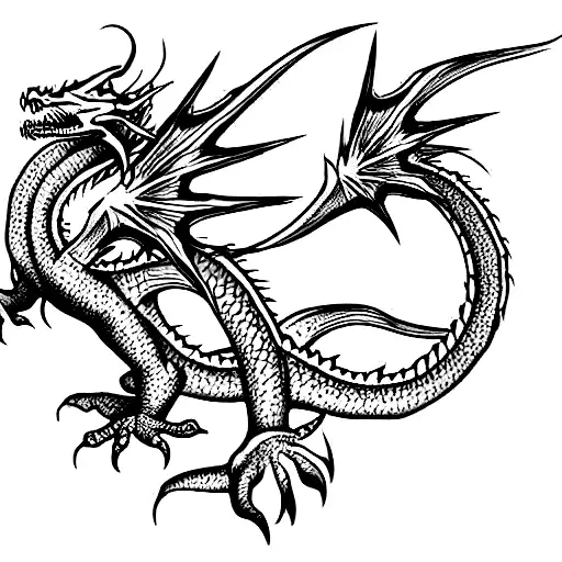dragon leviathan tattoo design idea