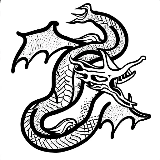dragon leviathan tattoo design idea