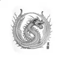 dragon leviathan tattoo design idea
