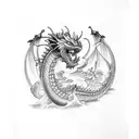 dragon leviathan tattoo design idea