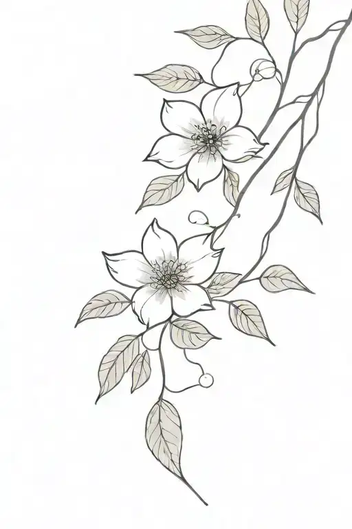 flower and leaves twine from back shoulder to below the collar bones tattoo design idea
