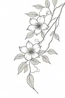 flower and leaves twine from back shoulder to below the collar bones tattoo design idea