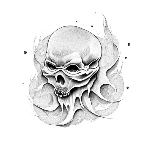 Ghost looking in mirror tattoo design idea