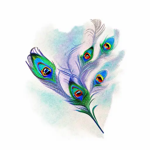colorful peacock with feathers up which represents chicago and the bay area tattoo design idea