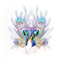 colorful peacock with feathers up which represents chicago and the bay area tattoo design idea