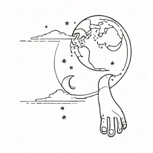 "How can the sky be the limit when there are footprints on the moon" tattoo design idea
