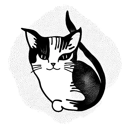 calico cat tattoo design idea