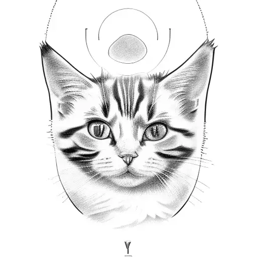 calico cat tattoo design idea