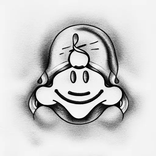 hippie smiley face tattoo design idea