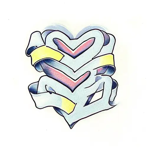 letter k with heart tattoo design idea