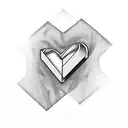 letter k with heart tattoo design idea