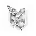 letter k with heart tattoo design idea