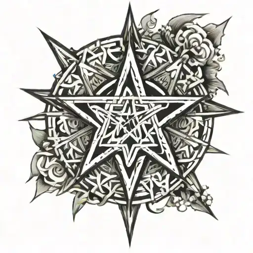 heptagram tattoo design idea