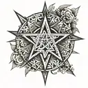 heptagram tattoo design idea