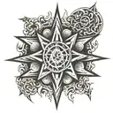 heptagram tattoo design idea