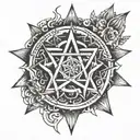 heptagram tattoo design idea