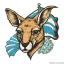 kangaroo argentinean flag colors tattoo design idea