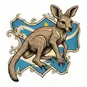 kangaroo argentinean flag colors tattoo design idea