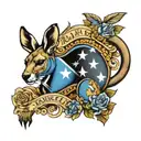 kangaroo argentinean flag colors tattoo design idea