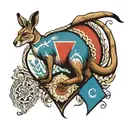 kangaroo argentinean flag colors tattoo design idea