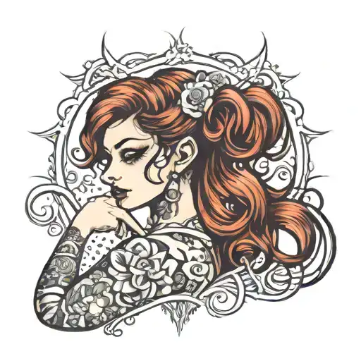 sexy girl tattoo design idea