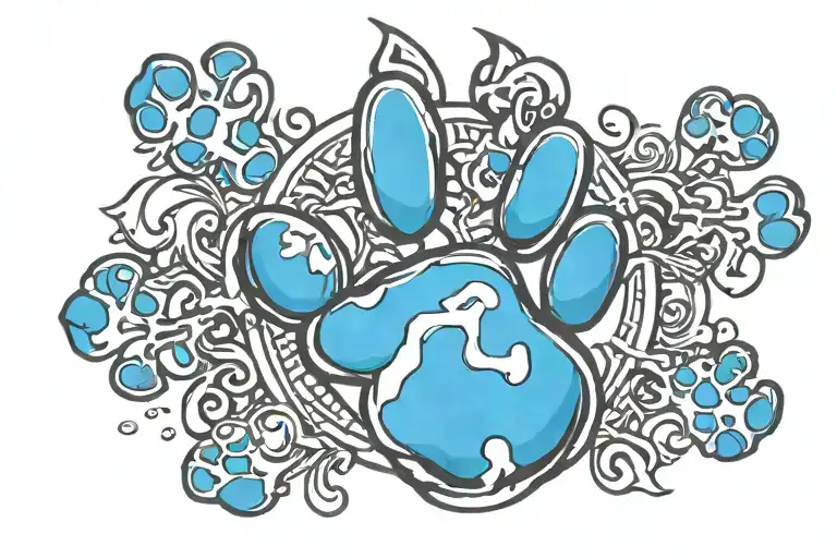 paw print  one piece tattoo design idea