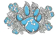 paw print  one piece tattoo design idea
