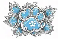 paw print  one piece tattoo design idea