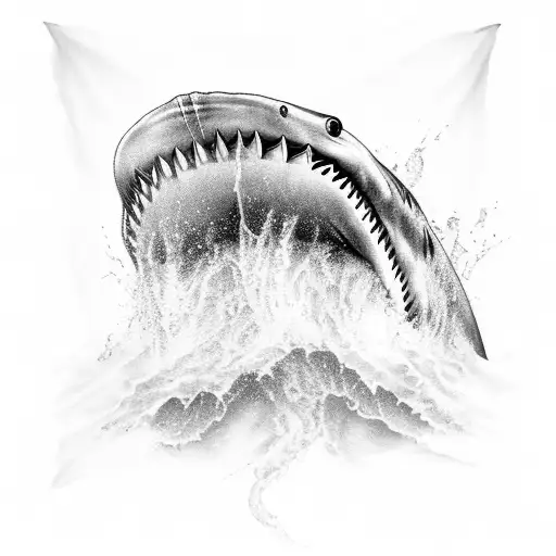 shark mouth tattoo design idea