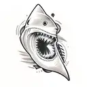 shark skull tattoo design idea