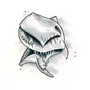 shark skull tattoo design idea