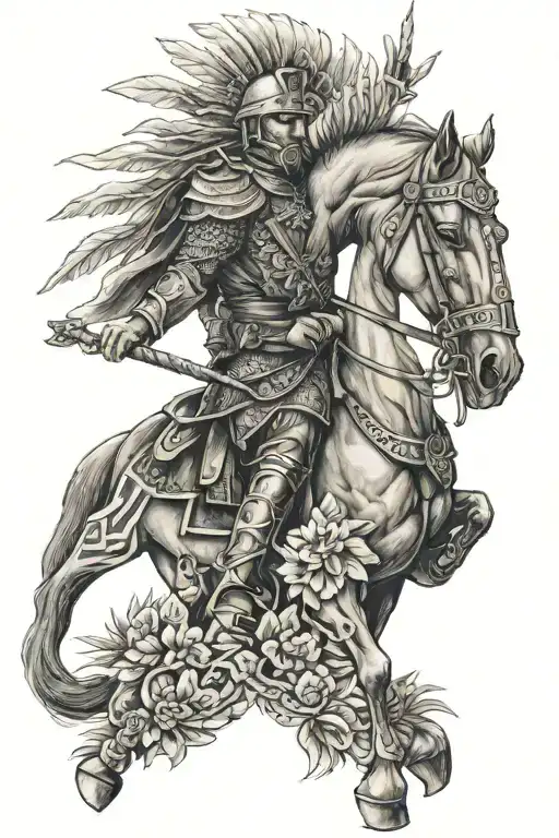 polish hussar, slavic symbol  tattoo design idea