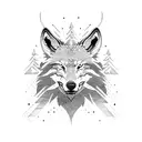 dacian wolf folk sparrow forest  tattoo design idea