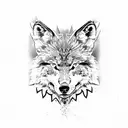 dacian wolf folk sparrow forest  tattoo design idea