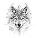 dacian wolf folk sparrow forest  tattoo design idea